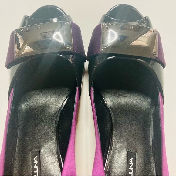 NWOT Stella Luna purple and chrome stiletto pumps - Picture 4 of 6